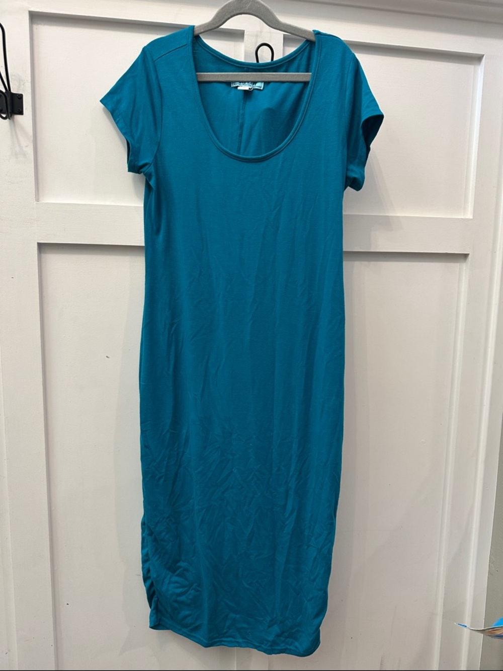 MATERNITY Old Navy Teal Scoop Neck Midi Dress